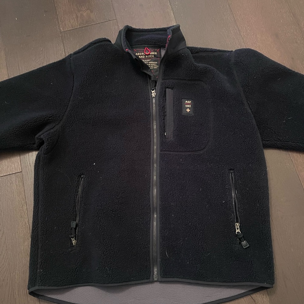 Abercrombie and Fitch zip up dark blue! Very comfortable and warm!